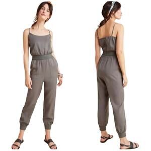 Anthropologie Nisa olive green jogger leg jumpsuit Small